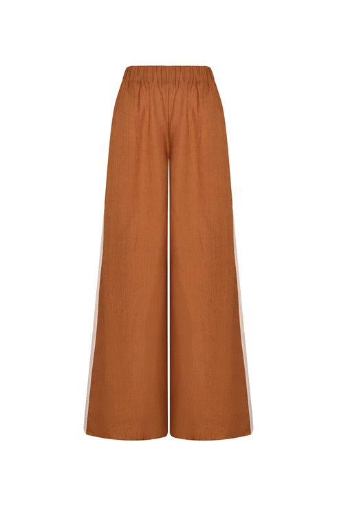 San Antonio Linen Pants / Brown & Ivory